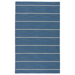 Jaipur Living - Jaipur Living Cape Cod Handmade Stripe Blue/Cream Area Rug, 5'x8' - Classic with a bold stripe, this nautical dark blue and creamy white flatweave area rug lends traditional charm to any space. This casual layer offers reversible use for easy care and timeless durability.