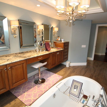 Longboat Key Transitional Bathroom with Floating Cabinets