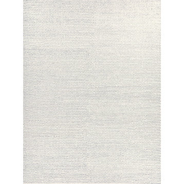Arlow Handwoven Polyester and Cotton Light Gray Area Rug, 5'x8'