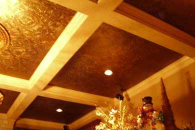 Faux tin ceiling / Wallpaper