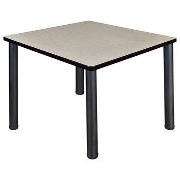 Kee 36" Square Breakroom Table, Maple, Black