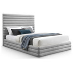 Meridian Furniture - Maxwell Linen Textured Fabric Upholstered Bed, Gray, Full - Transform your bedroom into a welcoming sanctuary for blissful sleep with this Maxwell grey linen textured fabric full bed. Its rich grey heathered weave linen textured fabric, adorned with deep channel tufting, exudes luxurious comfort. The contemporary design features an extra-tall headboard, offering both style and support. Perfect for creating a cozy retreat, this bed combines elegance with functionality, promising nights of restful sleep and mornings of rejuvenation in a setting that radiates modern sophistication.