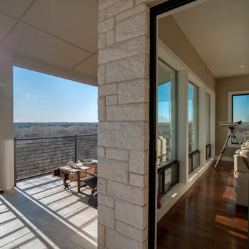 Milgard Black Fiberglass and Aluminum Windows and Doors - TX Lake House