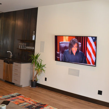 Contemporary Living Room and Fireplace Breck