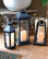 Metal Lantern With LED Candle, Black Tapered