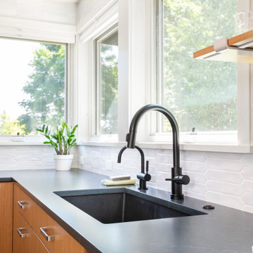 Mid-Century Modern Kitchen with Yellow & Green