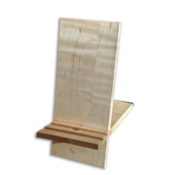 6.5"x2.75"x4" Cell Phone and Tablet Hardwood Charging Stand, Curly Maple
