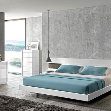 Amore White Lacquer / Natural Wood Premium Bedroom Set - $7947.85
