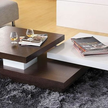 Brown and White Coffee Table | Can Be Extended and Rotated