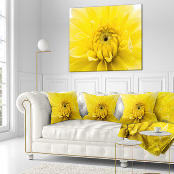 Yellow Chrysanthemum Gold Flower Flower Throw Pillow, 16"x16"