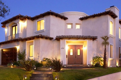 Inspiration for a mediterranean exterior home remodel in Los Angeles