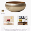 Gold-Brushed Textured Aluminum Decorative Bowl, 4"x8"