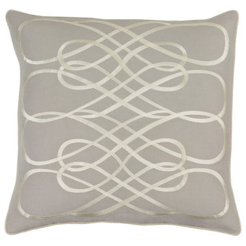 Leah by Surya Pillow Cover, Lt.Gray/Beige, 20' x 20'