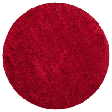 Safavieh Milan Shag Collection SG180 Rug, Red, 3' Round