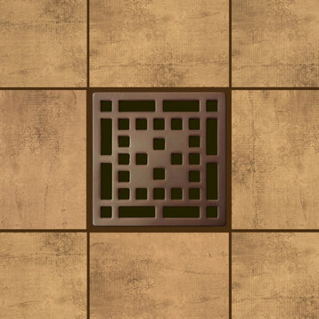 Shower Drain Grates, Decorative Stainless Steel - Craftsman, Oil Rubbed Bronze