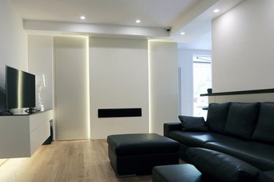 Photo of a contemporary family room in Milan.