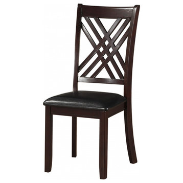 HomeRoots 18" X 22" X 41" 2pc Black And Espresso Side Chair