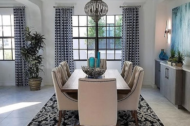 Inspiration for a mid-sized eclectic dining room remodel in Miami