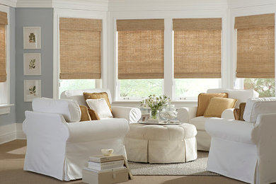 Example of a mountain style living room design in Miami