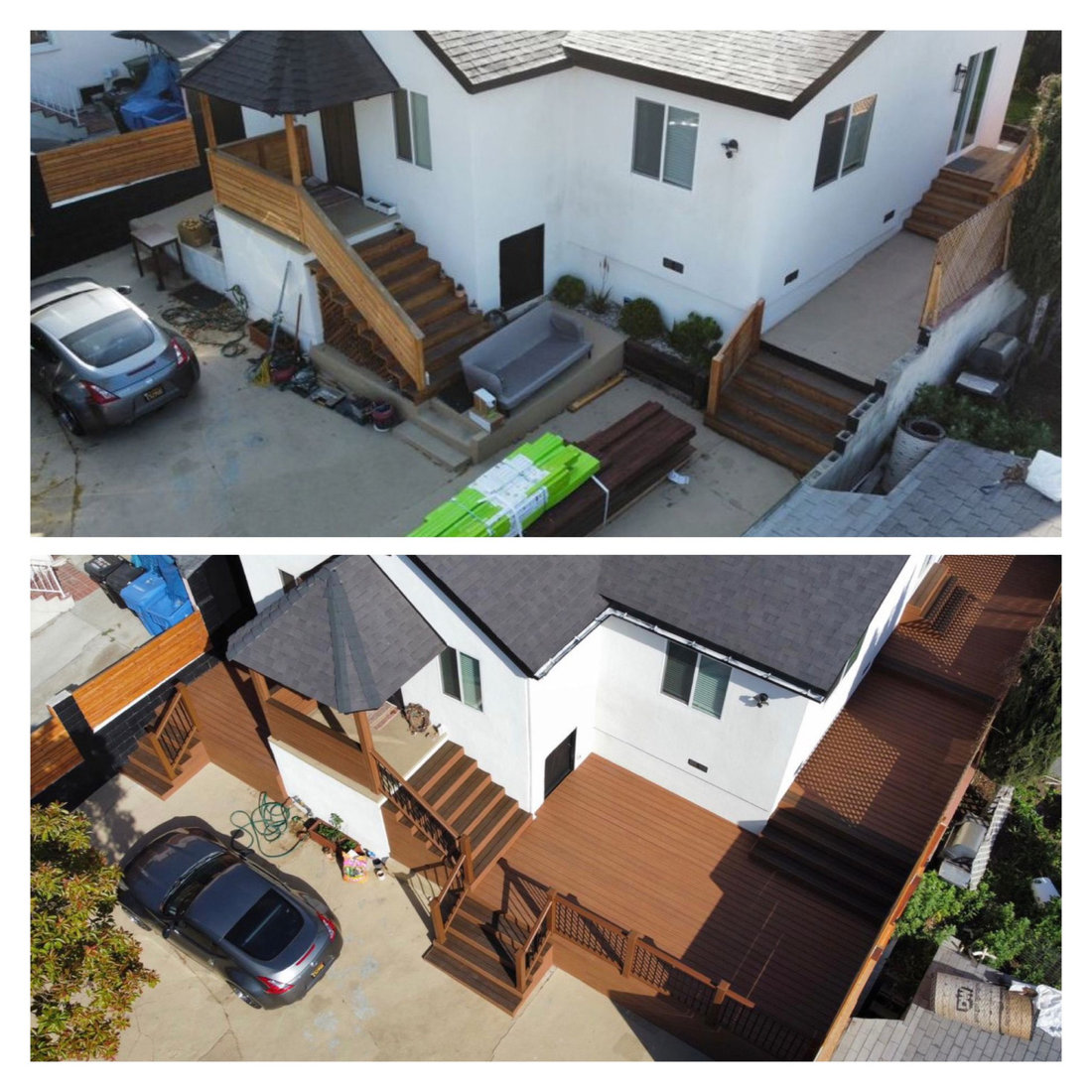 Custom Trex Deck, Steps and Railing Before & After