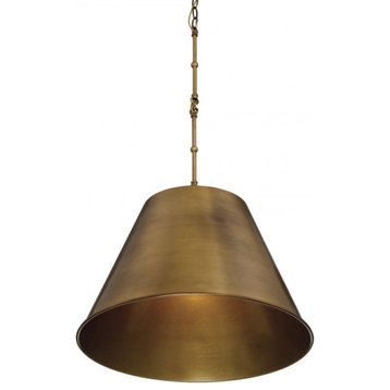 Trade Winds Lucy 1-Light Pendant in Natural Brass