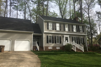 Transitional exterior home idea in Raleigh