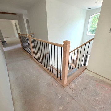 Contemporary Wood + Metal Indoor Railing