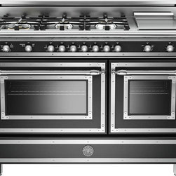 Bertazzoni 48" Range HER486GGASNE Heritage Series Black Natural Gas - Gas Ranges And Electric Ranges