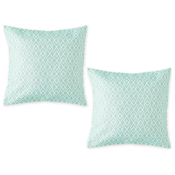 Aqua Diamond Outdoor Pillow Cover 18x18 (Set of 2)