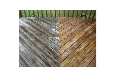 Deck Cleaning and Sealing Before and After