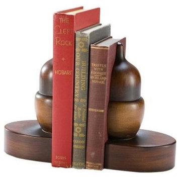 Bookends Bookend MOUNTAIN Lodge Acorn Resin Hand-Cast Hand-Painted