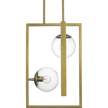 Atwell Collection Brushed Bronze 2-Light Pendant