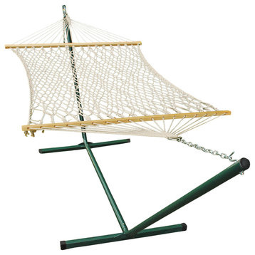 Cotton Rope Hammock and Stand Combination