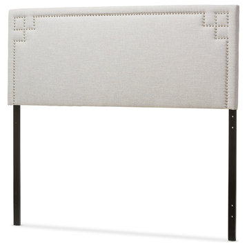 Geneva Fabric Upholstered Headboard, Grayish Beige, Queen