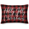 Plaid Holly Jolly Christmas 14"x20" Throw Pillow Cover