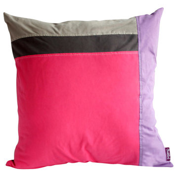 Pink Lady Knitted Fabric Patch Work Pillow Floor Cushion (19.7 by 19.7 inches)