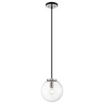 Z-lite - Z-Lite 477P10-MB-BN One Light Pendant Parsons Matte Black / Brushed Nickel - Clean, crisp lines and a slender design are the hallmarks of this one-light pendant for your home. It`s fashioned with a matte black and brushed nickel finish and a round clear glass shade for the radiance you`re looking for. This elegant light is perfect for the dining room, foyer, bedroom, or home office.