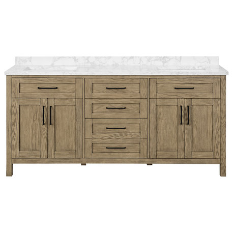 Ove Decors Tahoe VI 36" Single Sink Bathroom Vanity, Almond Latte, Water Oak, 72 in.