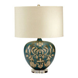 Cyan Design Cyprus Table Lamp in Tan & Aqua Finish - Table Lamps