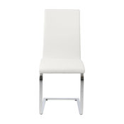 Santos Side Chairs, Set of 2, White/Chrome