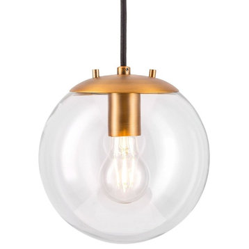 Sferra Pendant Light with Bulb, Brushed Brass