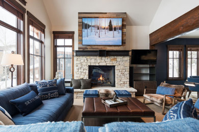 Family room - rustic family room idea in Other