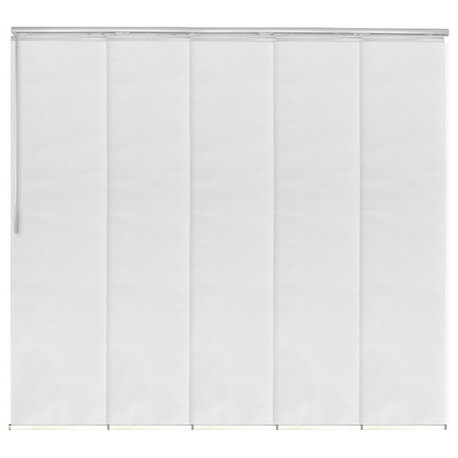 Chauky White 5-Panel Track Extendable Vertical Blinds 58-110"W