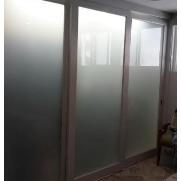 Wood Framed Sliding Glass Doors with Privacy Glass