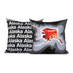 Alaska Map Pillow Charcoal - Decorative Pillows