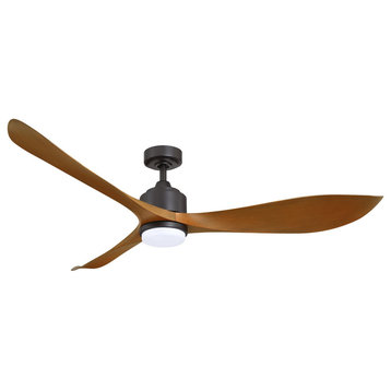 66 in Modern LED Ceiling Fan with 3 Blades and Remote Control, Oil Rubbed Bonze