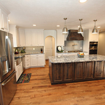 White Painted Kitchen Cabinets with Knotty Alder, Twin Falls ID