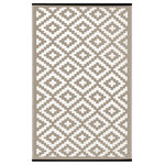 Green Decore - Lightweight Indoor/Outdoor Reversible Plastic Rug Nirvana, Taupe / White, 8x10 F - Easy to clean Resistant to moisture and can simply be wiped clean, Made from recycled plastic.