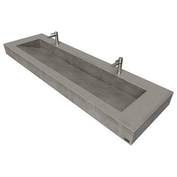 72" ADA Floating Concrete Ramp Sink, Charcoal