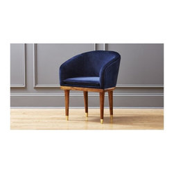 viceroy sapphire blue velvet chair | CB2 - Dining Chairs